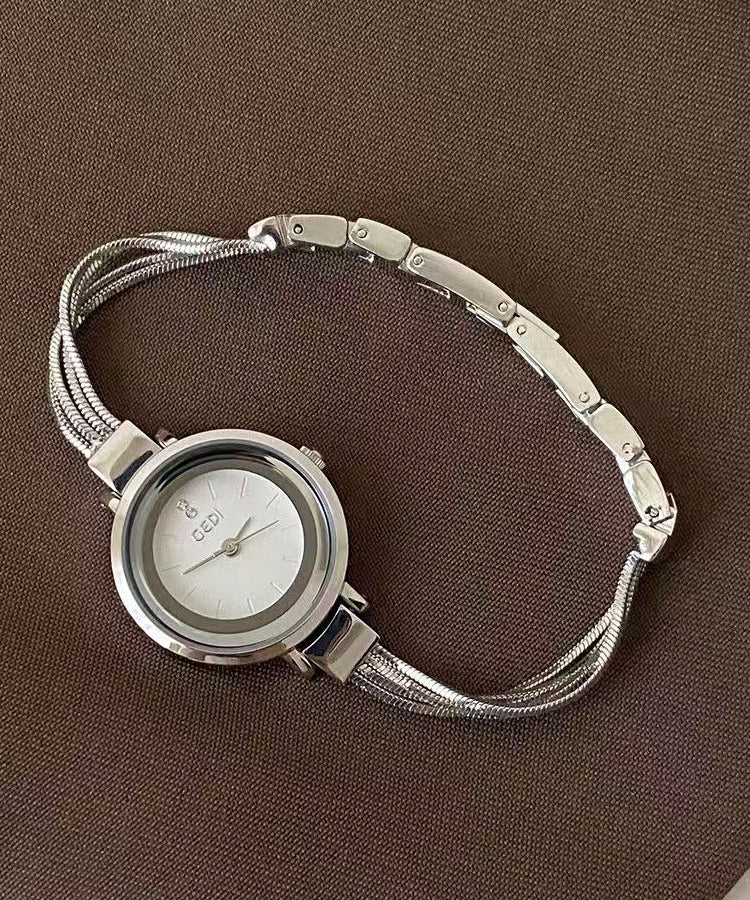 Classy Rose Alloy Hardlex Crystal Quartz Movement Asymmetrical Watches