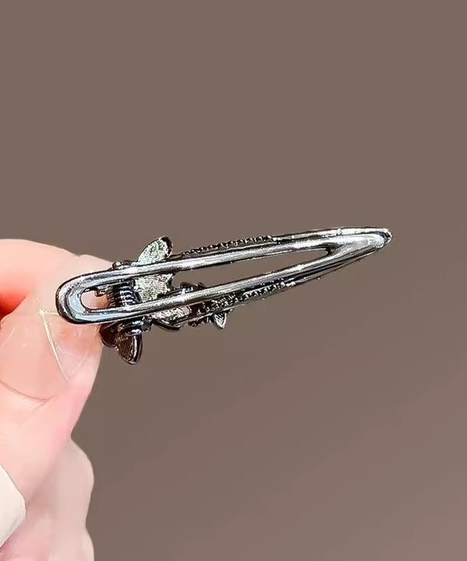 Black Alloy Zircon Coloured Glaze Butterfly Hairpin