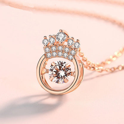 Sparkling Crown Round Necklaces for Queen