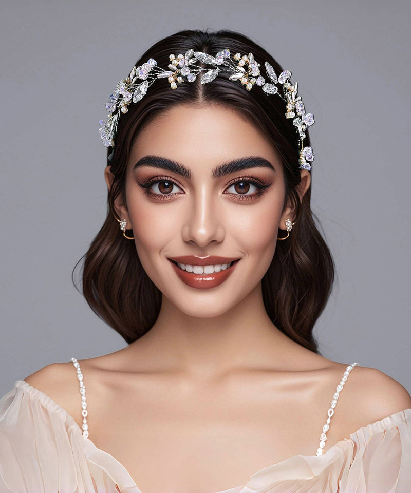 Silk Weave Zircon Bride Hairpiece