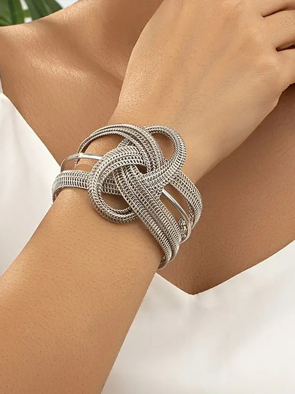 Chains Geometric Interlace Layered Bracelet Accessories