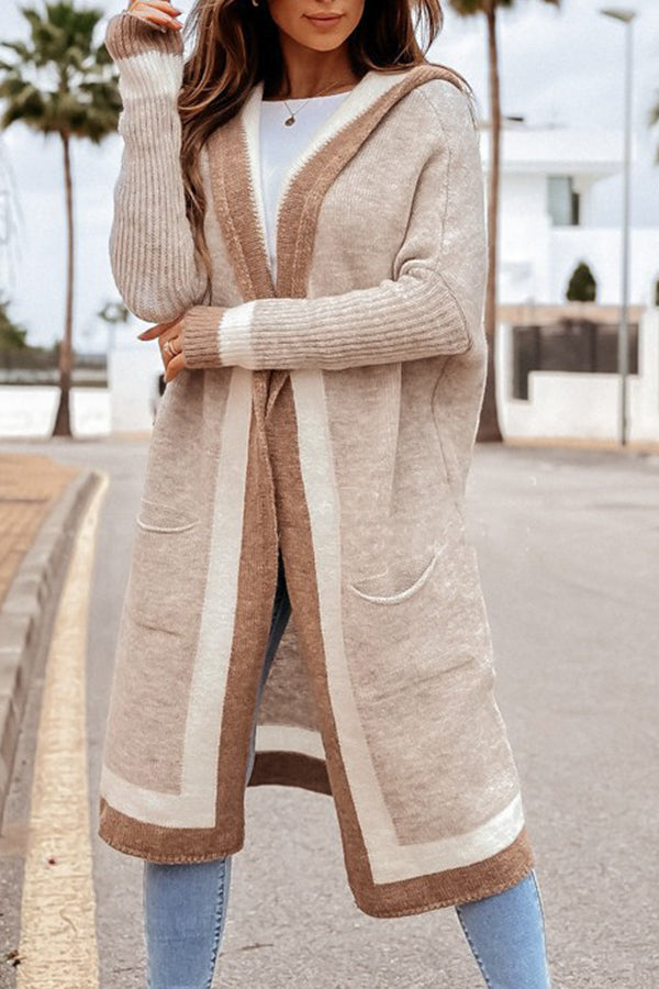 Autumn and Winter All-match Hooded Long Cardigan Sweater Jacket