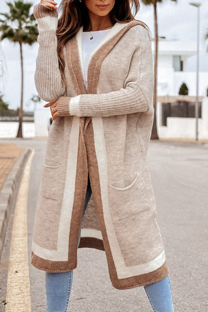Autumn and Winter All-match Hooded Long Cardigan Sweater Jacket