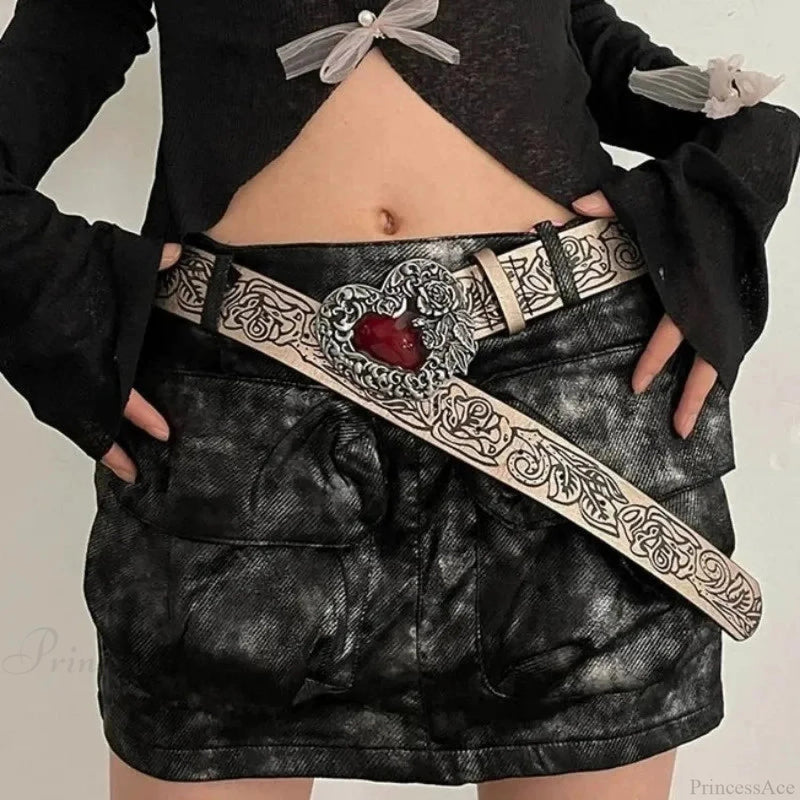 Dark Rebel Heart Clasp Belt