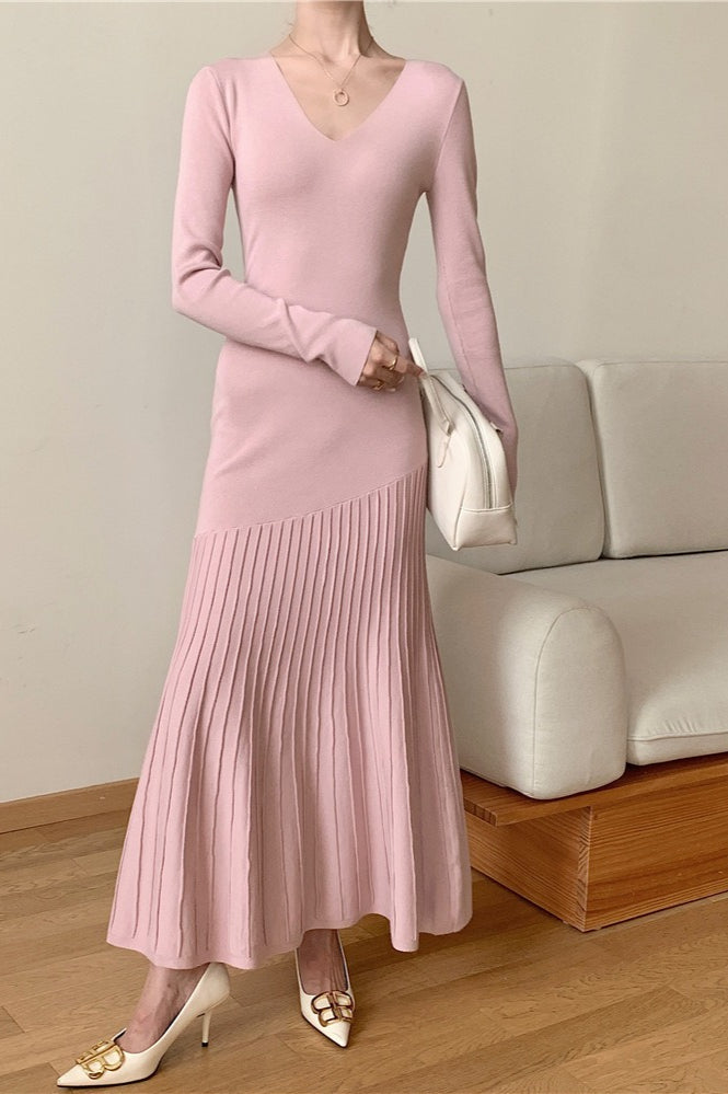 Knit Fitted Mermaid Hem Maxi Dress