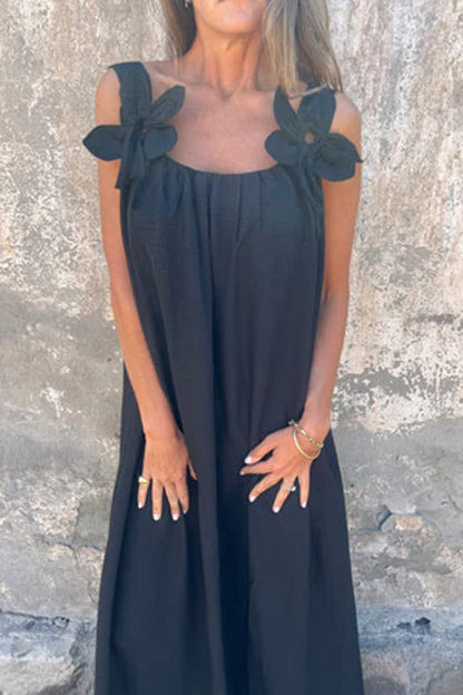 Embellished Sleeveless Loose Maxi Dress