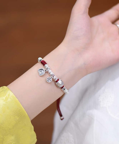 Red 999 Sterling Silver Zodiac Year Charm Bracelet