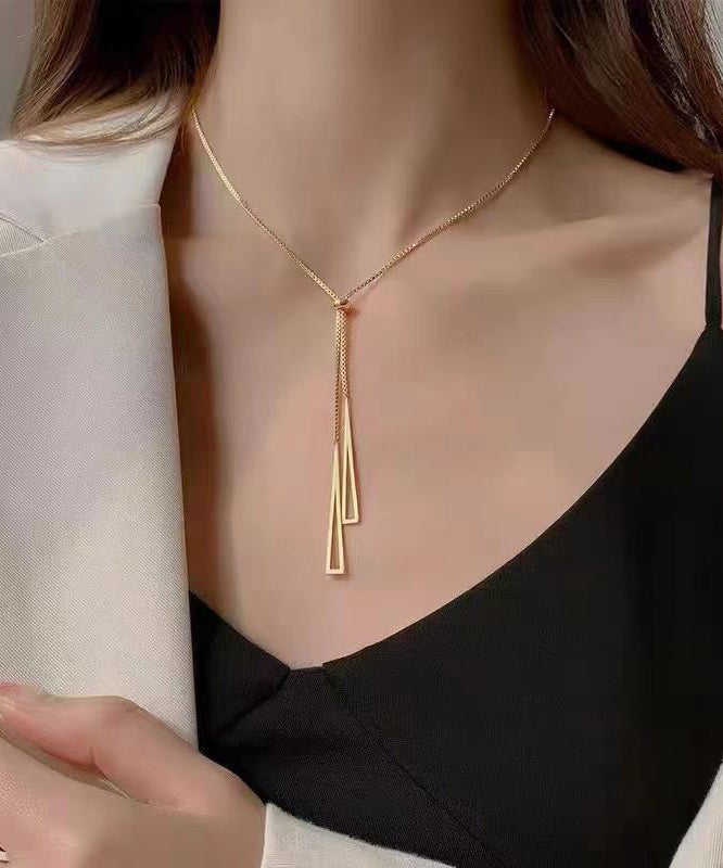 Stainless Steel Triangle Tassel Necklace