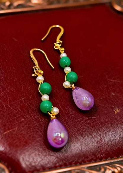 Pink Water Droplet Acrylic Drop Earrings