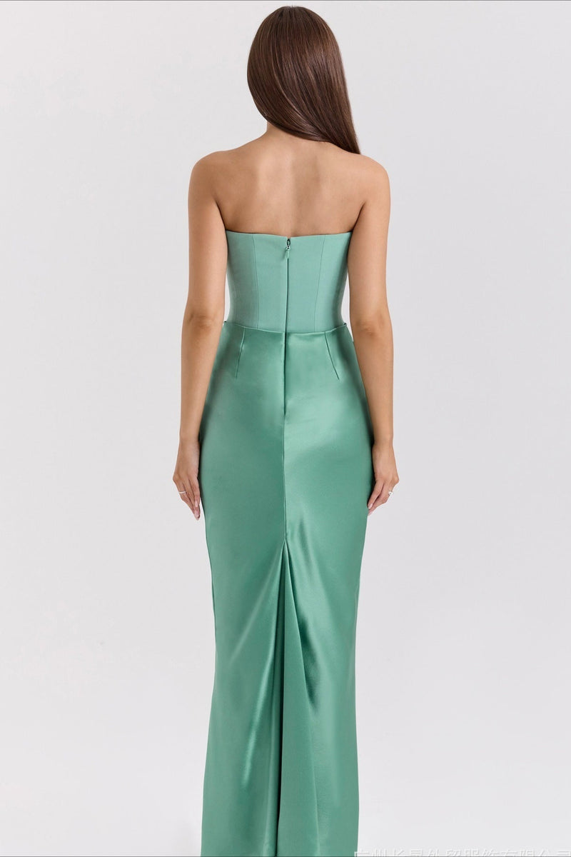Strapless Boned Corset Bodycon Maxi Dress