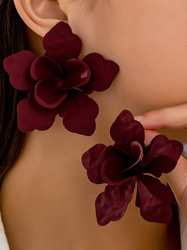 Flower Shape Color Drop Earrings