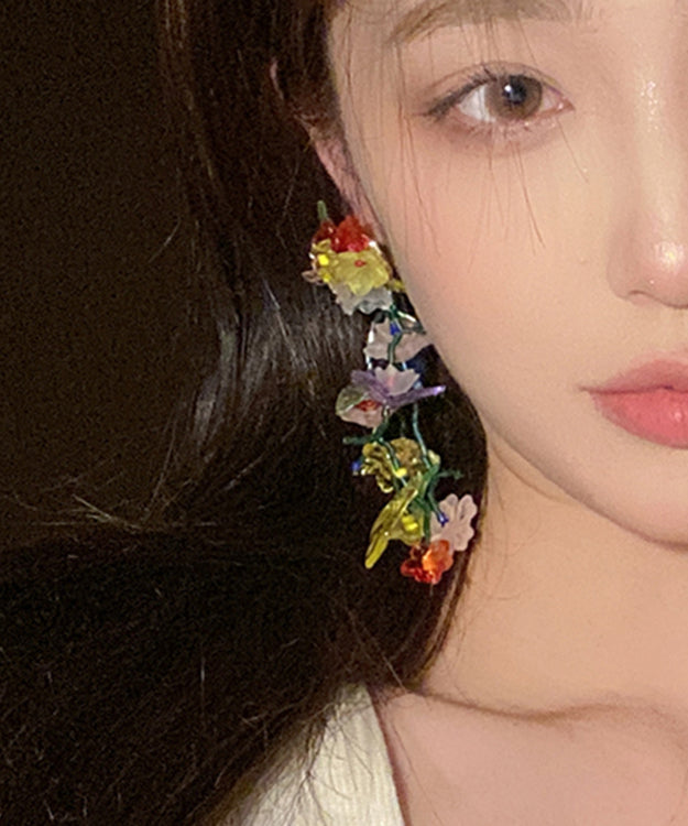 Woven Acrylic Long Drop Earrings