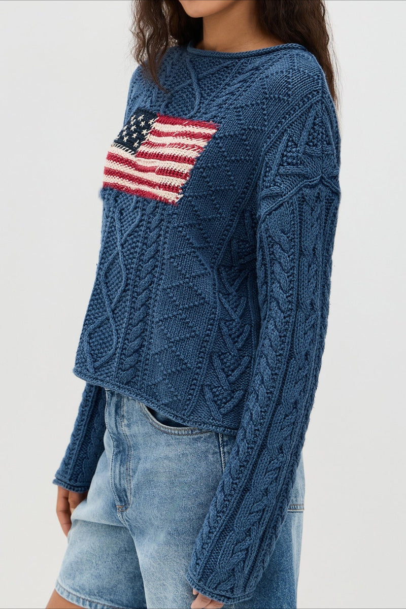 Loose Knit Flag Blouse