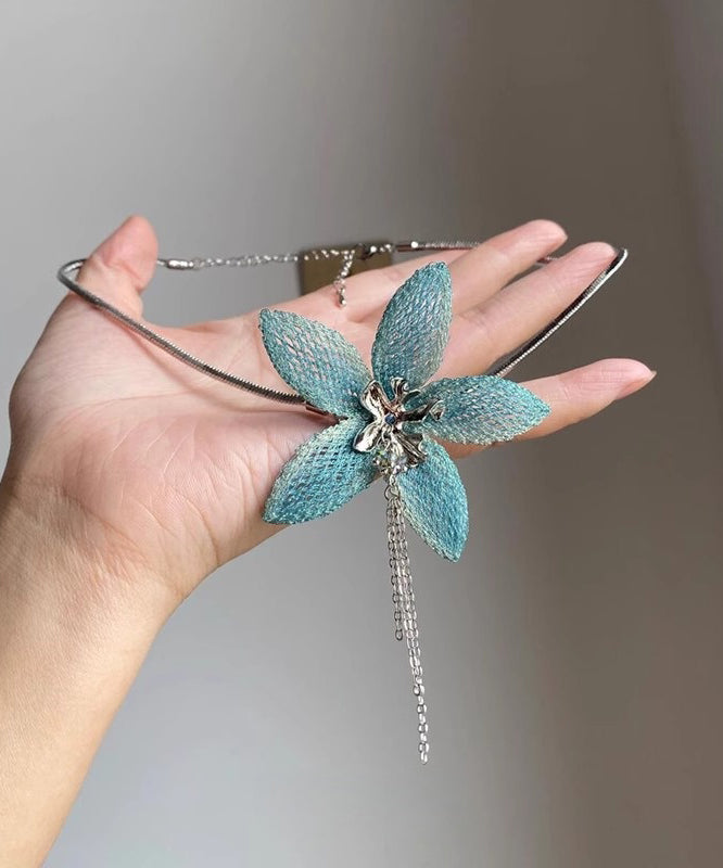 Blue Sterlign Silver Pendant Necklace