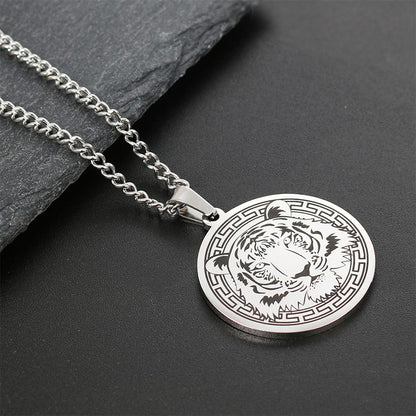 Titanium Steel Spiritual Protection Pendant Necklace