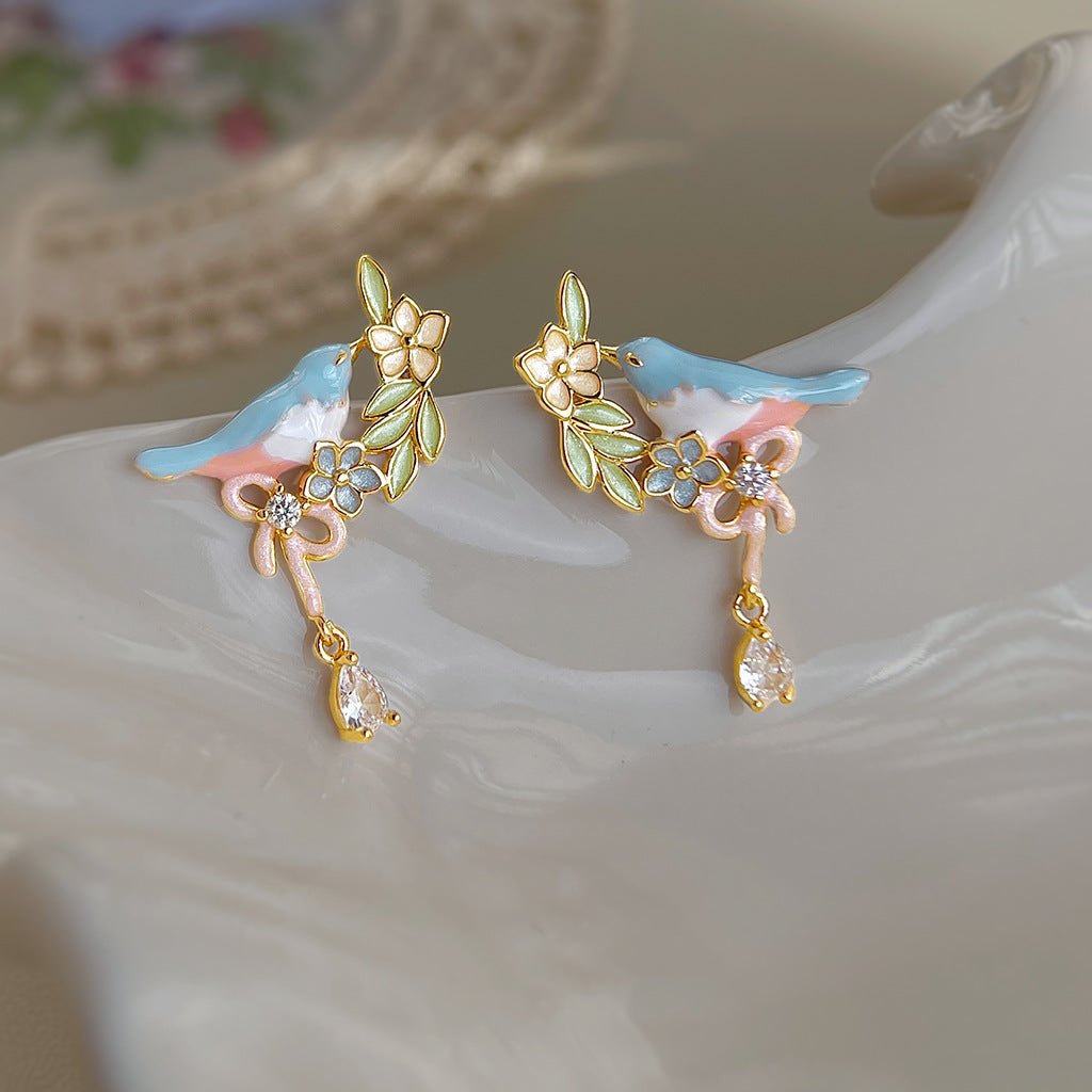 Feather and Heather Earrings