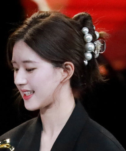 Beige Plastic Pearl Hairpin