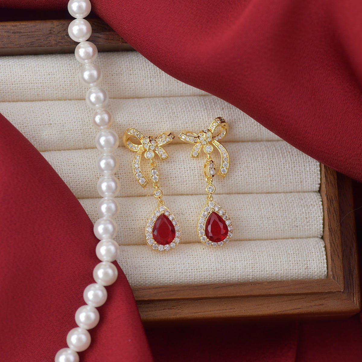 Festive Bow Drop Earrings