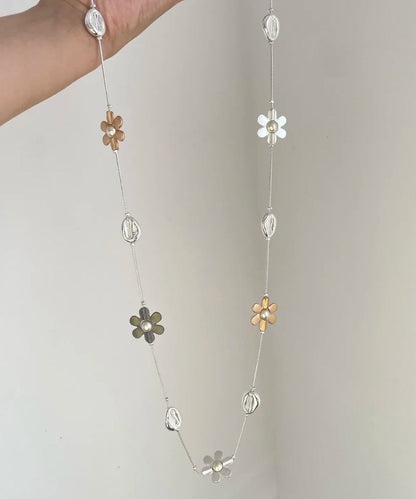 Rainbow Metal Alloy Zircon Gratuated Bead Necklace