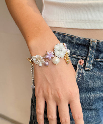 Pearl Butterfly Adjustable Alloy Bracelet