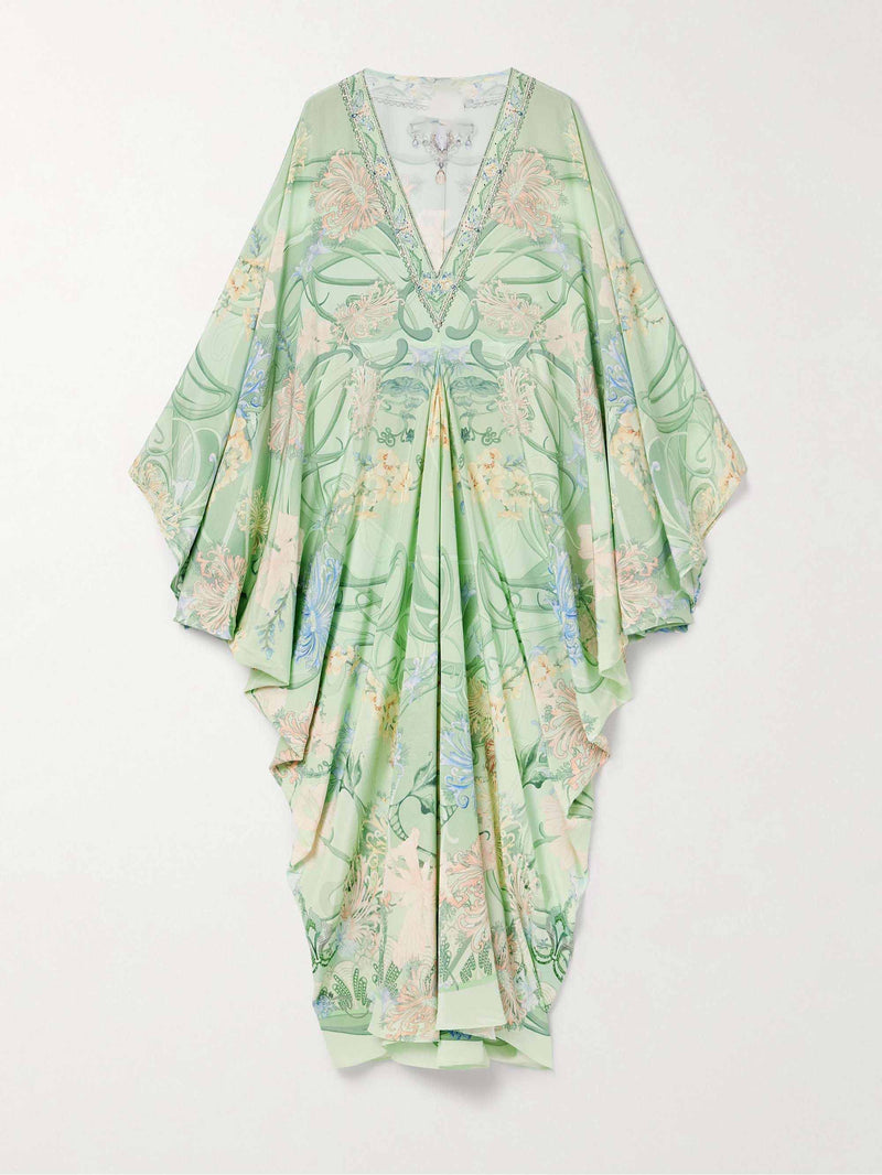 Unique Print V Neck Oversized Midi Dress