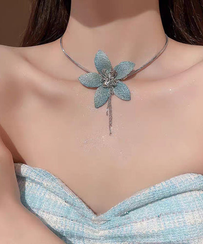 Blue Sterlign Silver Pendant Necklace