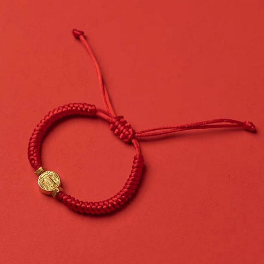 Five Directions Gods of Wealth Red String Bracelet Protection