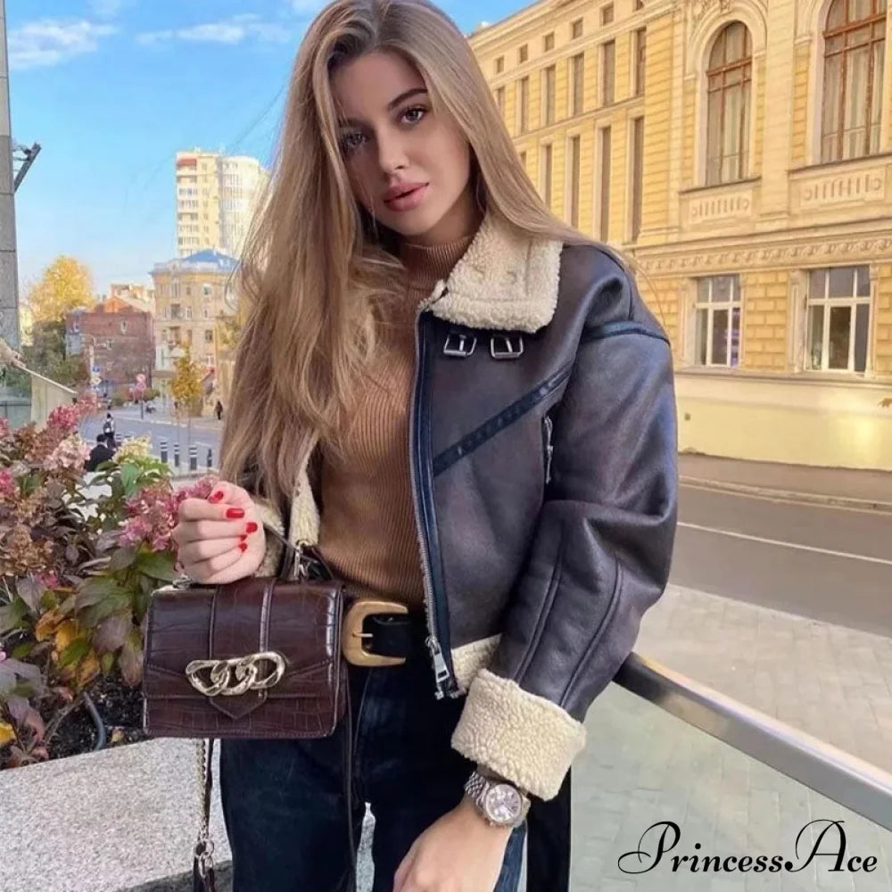 Fleece Graceful Pockets Lapel Coat