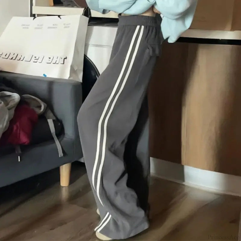 Fleece Striped Winter Sweatpants Pants