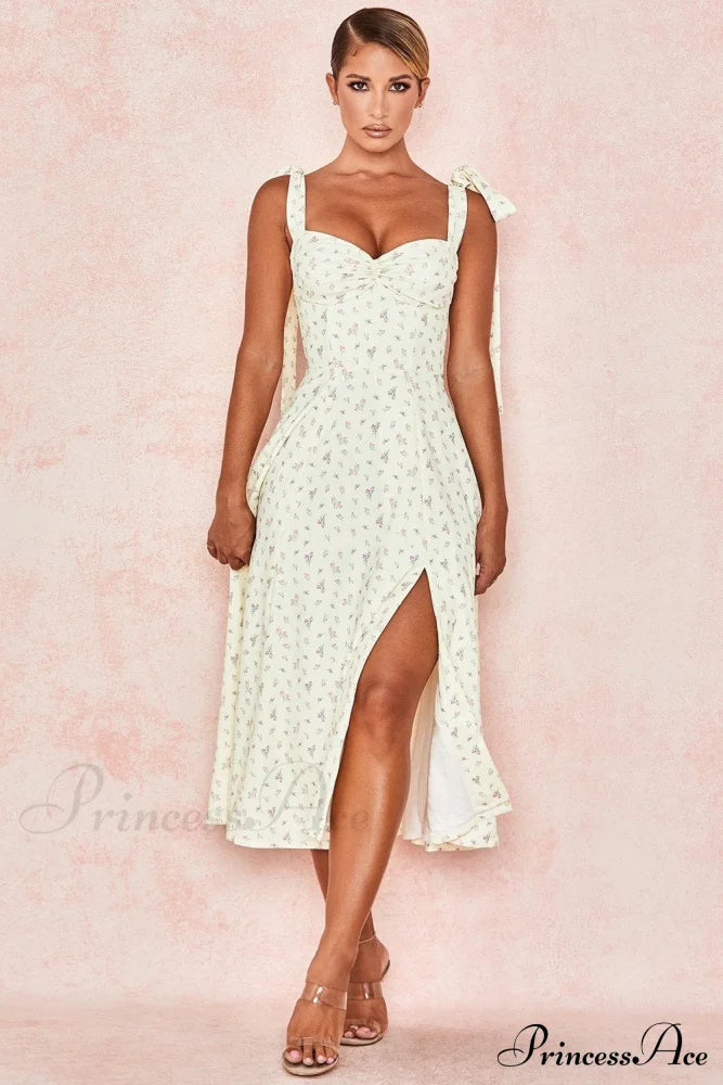 Fleur De Paris Charming Split Midi Dress