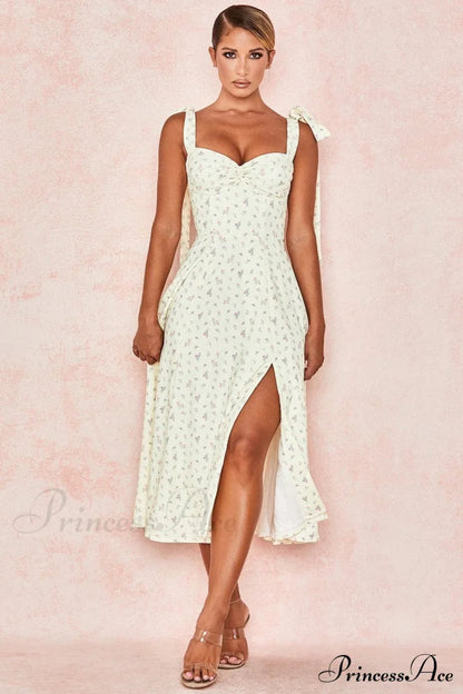 Fleur De Paris Charming Split Midi Dress