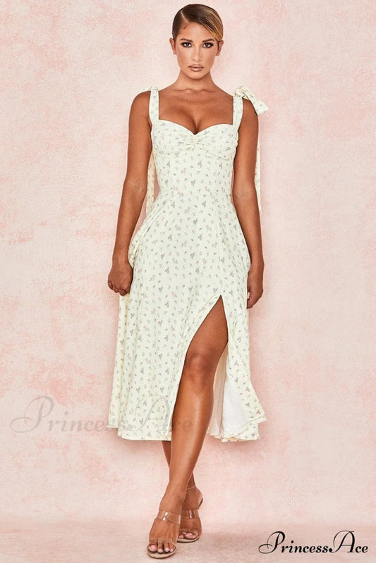 Fleur De Paris Charming Split Midi Dress