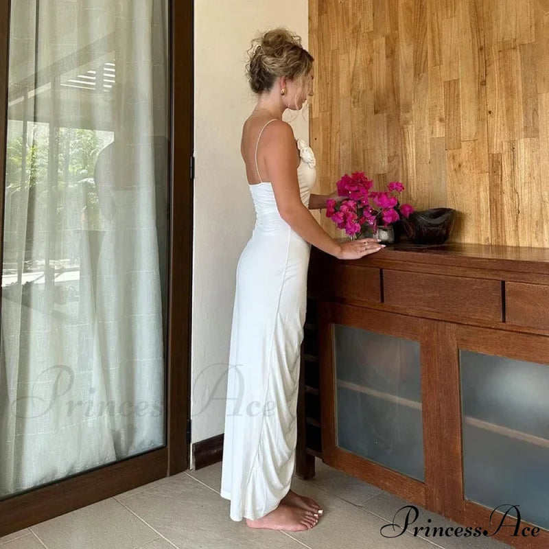 Applique Slit Backless Birthday Vestido Summer Ruched Midi Dress
