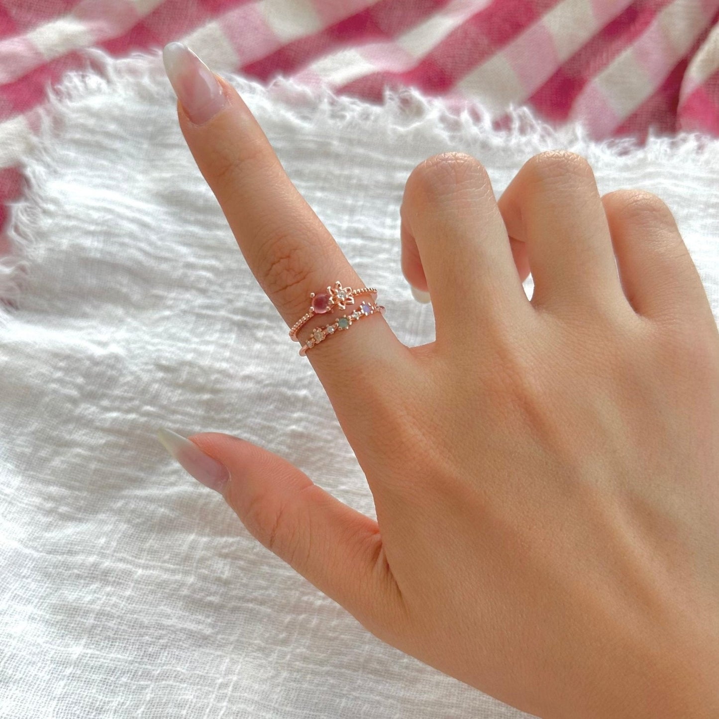 [] Miranda Pink Gem Ring