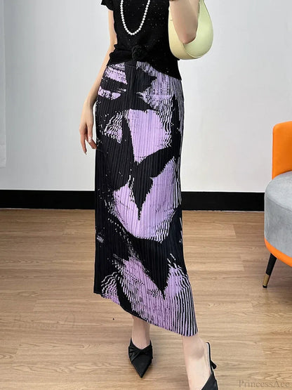 Pleated Slimming High Waist Beach Comfort Skirt