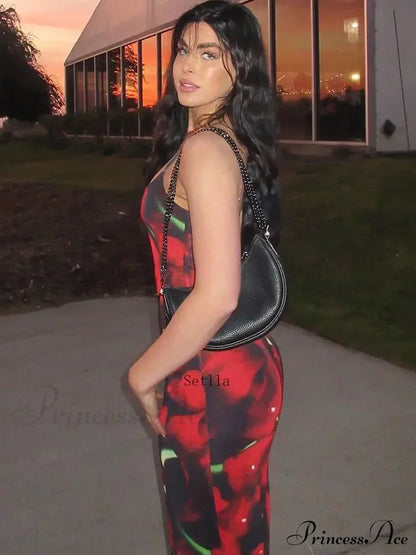 Print Sleeveless Maxi Dress
