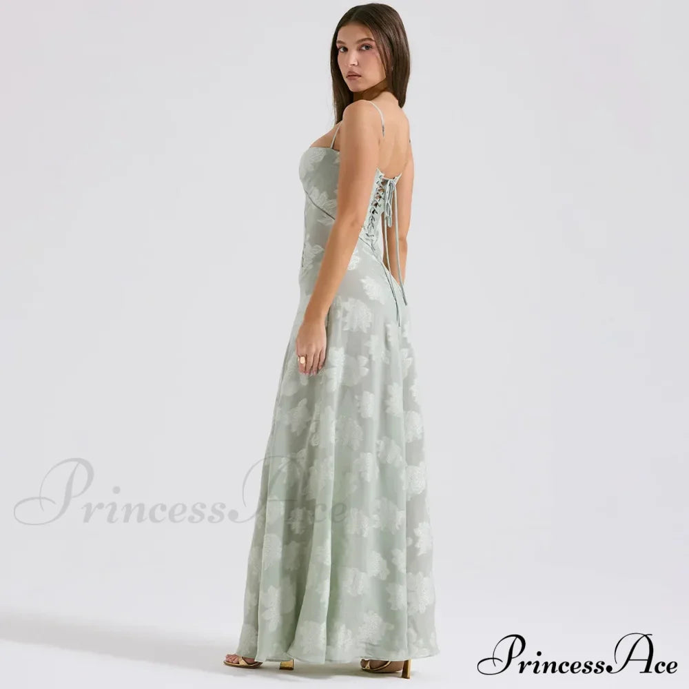 Print Stylish Sheer Maxi Dress