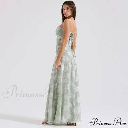 Print Stylish Sheer Maxi Dress