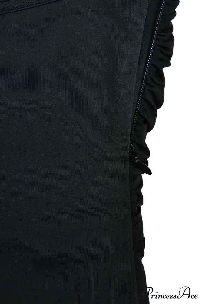 Ruched Midi Dress With Halter Decoration