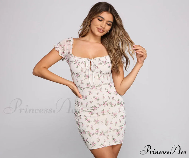 Soul Puff Charming Sleeve Mini Dress