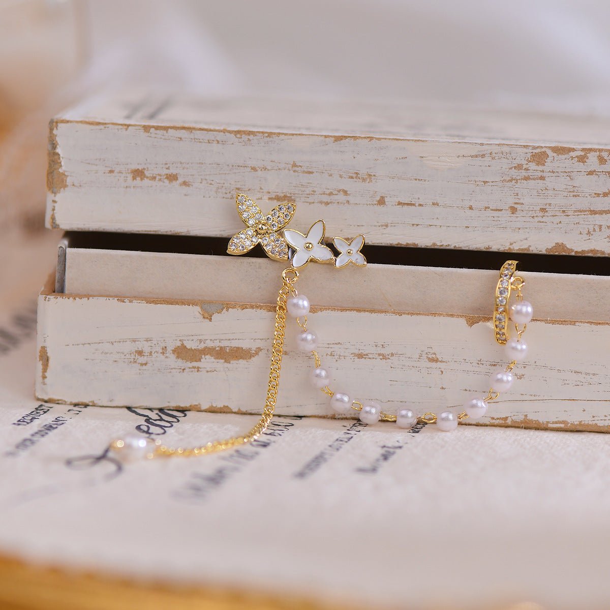 Daniella Flower Earrings Ear Cuffs