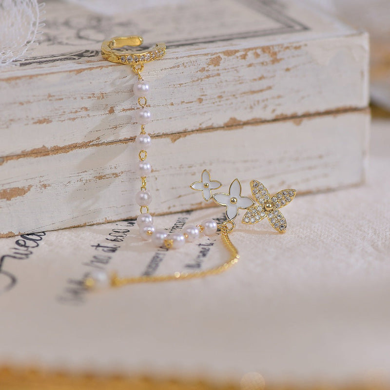 Daniella Flower Earrings Ear Cuffs