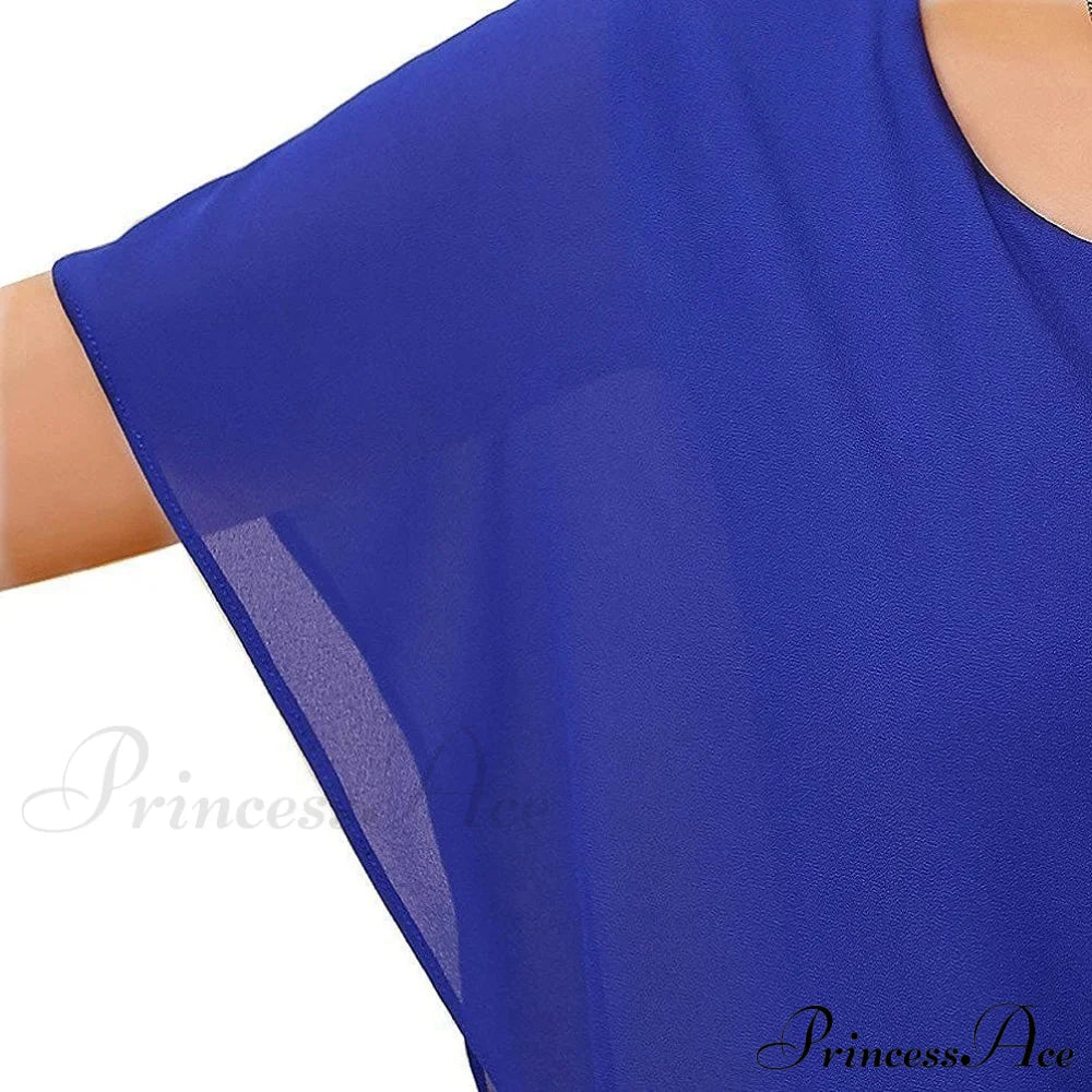 For Chiffon Blouse T-shirt Top Brief Arm
