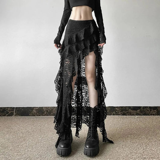 Frilly Patchwork Mini Skirt