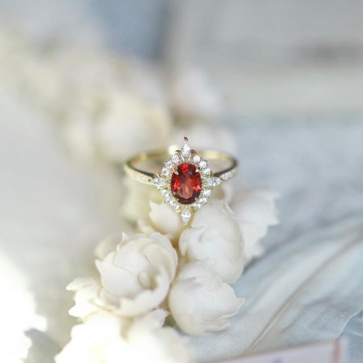 Garnet Baroque Ring