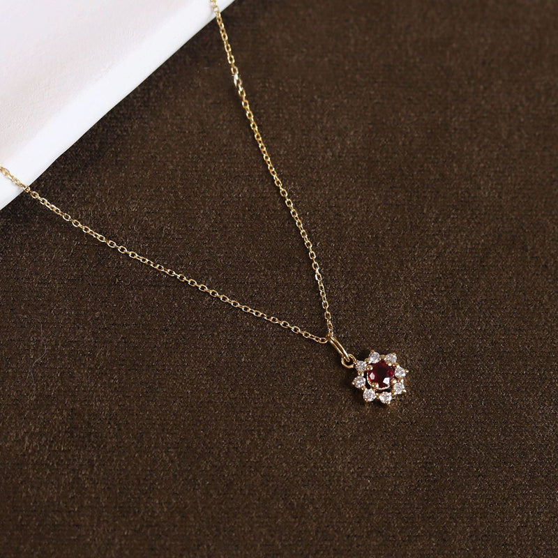Garnet Blossom Necklace