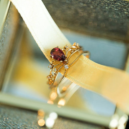 Garnet Tiara Ring Set