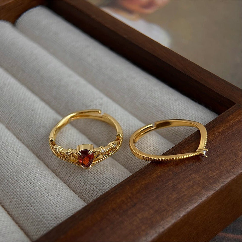 Garnet Tiara Ring Set
