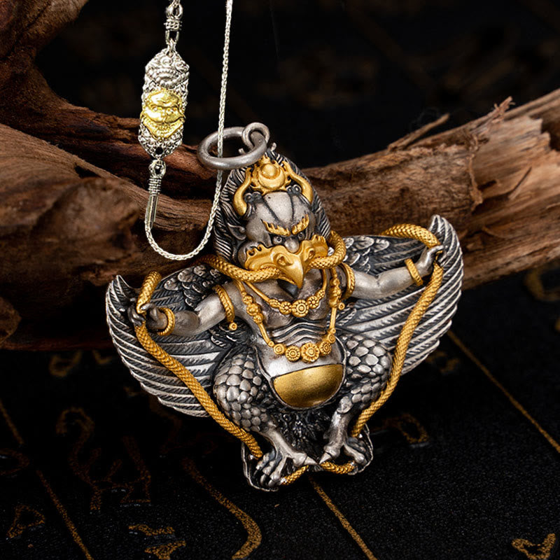 Garuda Wisdom Necklace in 925 Sterling Silver for Protection