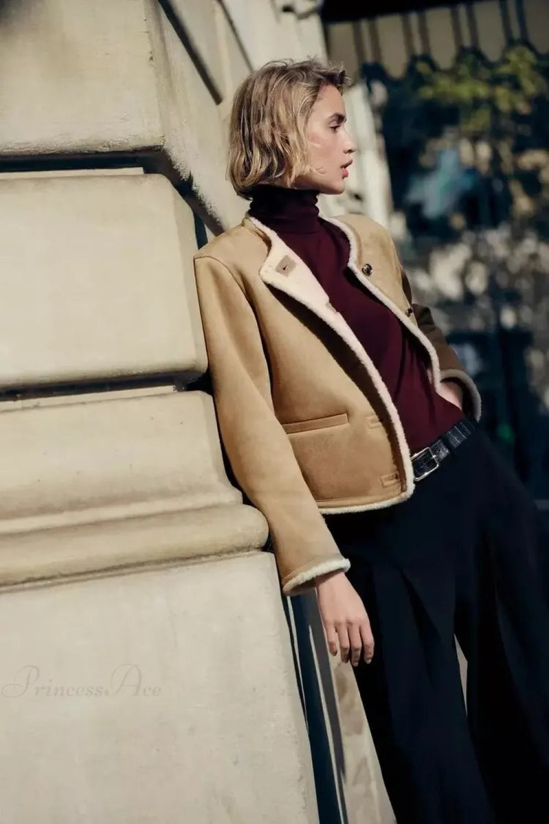 Gold Button Long Sleeve Double-sided Cardigan